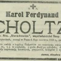 Zmarł Karol Scholtze, 1914