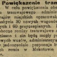 Powiększenie tramwajów, 1914