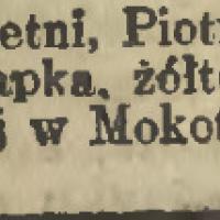 Zaginął chłopiec, 1915