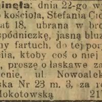 Zaginęła, 1915