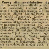 Kursy dla analfabetów, 1915