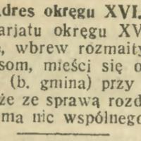 Adres okręgu XVI, 1915