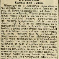 Rozdział mąki i chleba, 1915