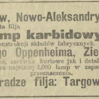 Lampy karbidowe, 1915