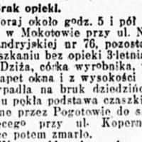Brak opieki, 1916