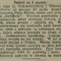 Śmierć za 5 groszy, 1916