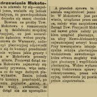 Zadrzewienie Mokotowa, 1916