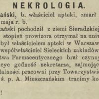 Antoni Mieszczański wspomnienie, 1917