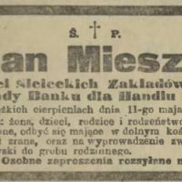 Zmarł Antoni Mieszczański, 1917