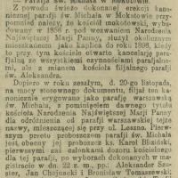 Parafja św. Michała, 1918