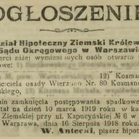 Spadek po Kosmanie, 1918
