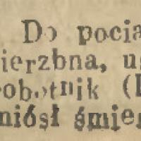 Śmierć pod kołami, 1919