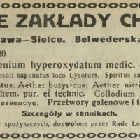 Przetwory galenowe, 1920