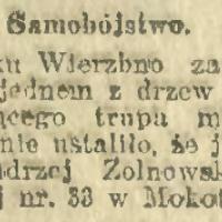 Samobójstwo w parku, 1921