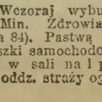Pożar opon, 1921