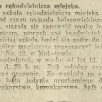 Szkoła rękodzielnicza, 1921