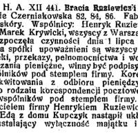 Ruziewicz i Krywicki, 1922