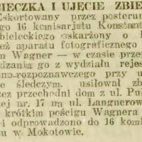 Ujęcie zbiega, 1922