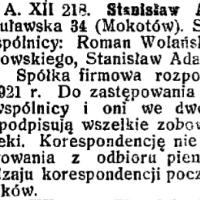 Skład materiałów aptecznych Skład materiałów aptecznych, 1922