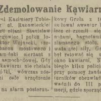 Zedmolowanie kawiarni, 1922