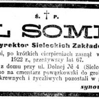 Zmarł Emil Sommer, 1922