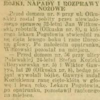 Bójki, napady, rozprawy, 1922