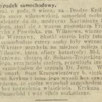 Wypadek samochodowy, 1923