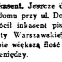 Zaginiony inkasent, 1923