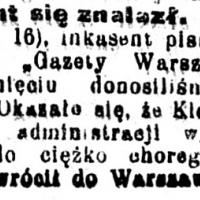 Inkasent się znalazł, 1923