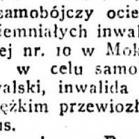 Zamach samobójczy ociemniałego, 1924