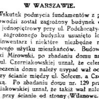 Podmycie fundamentów, 1924