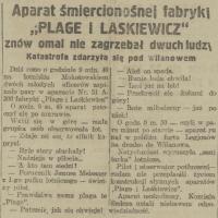 Aparat śmiercionośnej fabryki, 1924