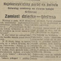 Dziwoląg urodzony na dworcu, 1924