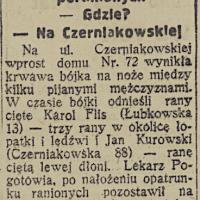 Błysk noży, 1924