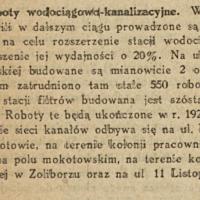 Roboty wodociągowe, 1924