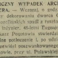 Wypadek architekta, 1924
