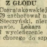 Z głodu, 1925