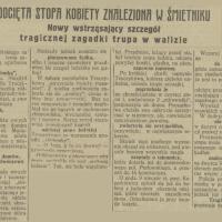 Obcięta stopa w śmietniku, 1925