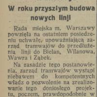 Do Wilanowa tramwajem, 1925