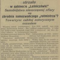 Tajemnica śmiertelnego strzału, 1925