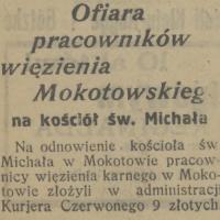 Ofiara pracowników więzienia, 1925