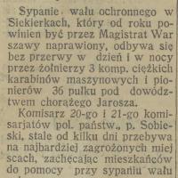 Wał pod Siekierkami, 1925
