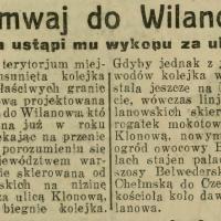 Tramwaj do Wilanowa, 1925