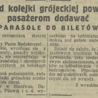 Parasole do biletów, 1925