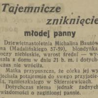 Tajemnicze zniknięcie, 1925