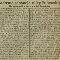 Radosna sensacja. Puławska. 1925