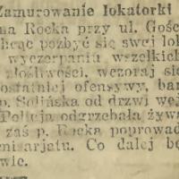 Zamurowanie lokatorki. 1925