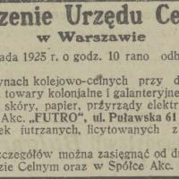 Licytacja skórek, 1925