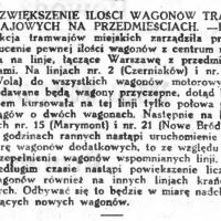 Zwiększenie ilości wagonów, 1925