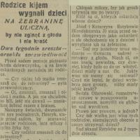 Kijem na żebraninę, 1925